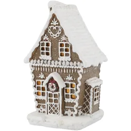 Chic Antique Noël Lebkuchenhaus mit LED 13 x 10 x 21 cm braun
