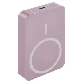 EMOS Powerbank WI 1046, 10000 mAh MagSafe mit Passthrough und Wireless-Charging, USB-C-Ausgang inkl. Kabel - für iPhone, Smartphone, - rosa, B0551S - Rosa