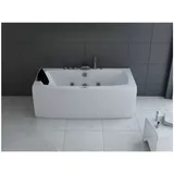 PureHaven Whirlpool 160x80 cm Heizung Reinigungsprogramm & Lichttherapie elegantes Design Bluetooth-fähiges Soundsystem