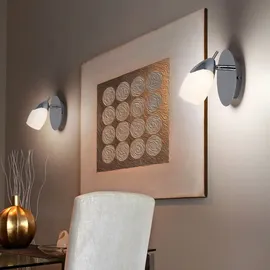 ETC Shop 2er Set LED Wandleuchte Wandstrahler Wandlampe, verstellbar, Metall Glas satiniert, G9 3 Watt 210 Lumen, Flur Wohnzimmer Treppenhaus