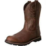 ZWESKUX Herren-Cowboystiefel, bestickt, runde Zehenpartie, Westernstiefel, traditionelle Country-Stiefel, Arbeitsstiefel,42,Brown - 42 EU