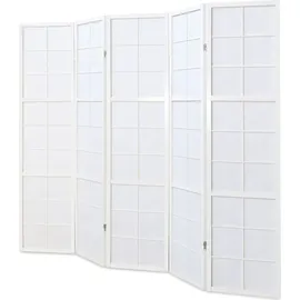 Homestyle4u Paravent Shoji in Weiß 220x175 cm 439