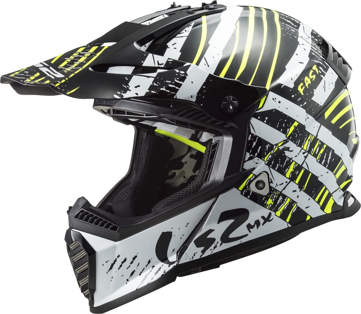LS2 MX437 Fast Evo Verve Motorcross helm, zwart-wit, XL