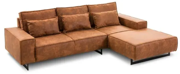 filippo Ecksofa Antwerp Mikrofaser Braun Cognac 284 cm