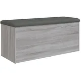 DELUKE Sitzbank JONA Mit Stauraum Grau Sonoma 102x42x45cm Aufbewahrungsbank Flurbank Garderobenbank