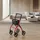 Juskys Aluminium Wohnungsrollator Aktiv mit Tasche und Tablett schmal faltbar rot