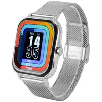 Intelligente Sportuhr, 1,69 Zoll Voll Touchscreen Herren- und Damen Smartwatch, IP68 wasserdichte Bluetooth Fitnessuhr für Android. (Silver)