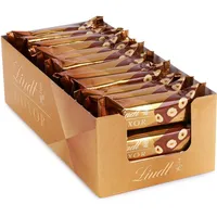 Lindt Schokolade NUXOR Milch | 36 x 33 g | Cremige Gianduja Milch-Schokolade mit ganzen, gerösteten Haselnüssen | 36 Schokoriegel im Thekendisplay | Schokoladenriegel | Schokoladengeschenk