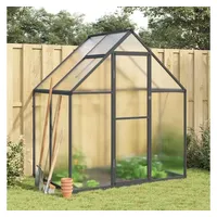 VidaXL Gewächshaus mit Fundamentrahmen Anthrazit 169x114x195 cm Alu