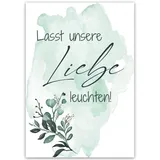 Knicklichtschilder Hochzeit Schilder für Knicklichter "Lasst unsere Liebe leuchten" (Design A) **NEUES DESIGN**