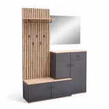 Stella Trading Fynn Kompaktgarderobe 148x199x38 grau