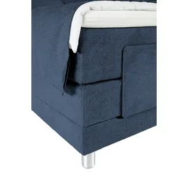 Alina Boxspringbett "Elsa mit Motor" blau (blau GCP, 106) B:181cm L:220cm, Chenille gcp 100 Polyester), Komplettbetten Boxspringbett inklusive Matratze und Topper, in verschiedenen Größen Härtegraden