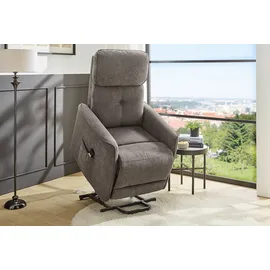 Jockenhöfer TV-Sessel Denver grau 80 x 112 x 92 cm mit Aufstehfunktion, Heizfunktion, Massage