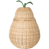 ferm LIVING - Birnenförmiger Aufbewahrungskorb H 59 cm, natur / grün