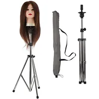 Puppenkopfständer für Friseure Neverland 78,5-141cm Übungskopf Ständer Perückenständer Verstellbare Metall Übungskopf Stativ für Puppen Kopf Halter Frisierkopf Mannequinkopf mit Tragetasche