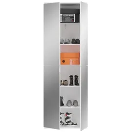 VCM ProjektX Kleiderschrank 4 Türen weiß, Spiegel.