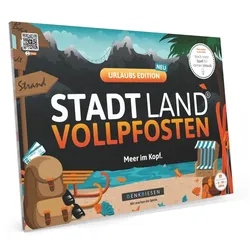 Stadt Land Vollpfosten® Spielblock | Urlaubs Edition - "Meer im Kopf.