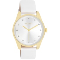 Oozoo Timepieces Damen Uhr Weiß Gold| Armbanduhr Damen mit Lederarmband | Hochwertige Uhr für Frauen| Edle Analog Damenuhr in rund C11159