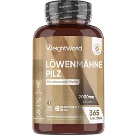 WeightWorld Löwenmähne Pilz Tabletten 365 St.