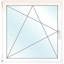 josefmeeth Fenster 110 x 120 cm DIN links 1 flügelig Dreh-Kipp weiß