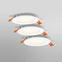 LEDVANCE RECESS SLIM DOWNLIGHT LED Einbauleuchte Warmweiß Ø 12 cm Kunststoff Weiß, 629400