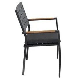 Dehner Montpellier Stapelsessel 55,5 x 55,5 x 88 cm dunkelgrau/braun