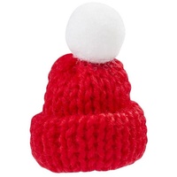 HobbyFun Bastelperlen Miniatur Wichteltür Strickmütze rot mit weißer Bom