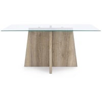 Tisch Kenya 160 x 90 x 75 cm MDF und Glas Esstisch Esszimmer Holztisch Neu