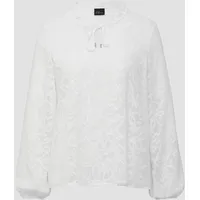 S.Oliver BLACK LABEL Semitransparente Bluse mit Tunika-Ausschnitt und Rüschen Damen, creme, 40