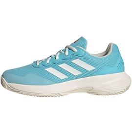 adidas Damen Gamecourt 2.0 Tennis Shoes Sneakers, Light Aqua/Off White/Bright red, 40 EU
