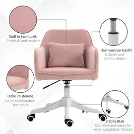 Vinsetto Bürostuhl Samt rosa