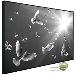 papermoon Infrarotheizung »EcoHeat - Tauben Schwarz + Weiss«, Matt-Effekt - bunt
