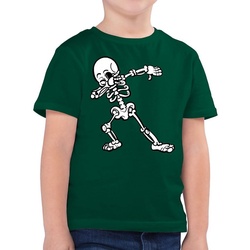 Shirtracer T-Shirt Dabbing Skelett Halloween Kostüme für Kinder Jungs grün 104 (3/4 Jahre)