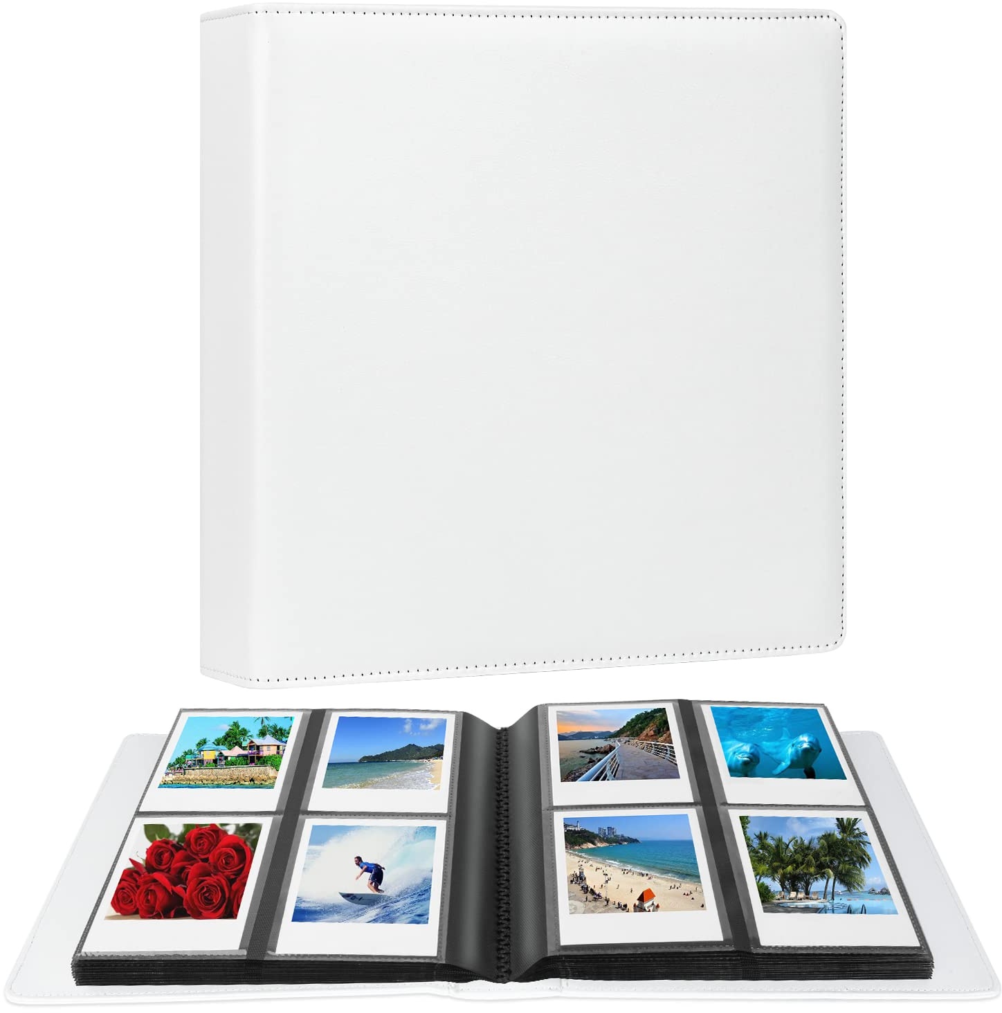 192 Fotos lbum für Fujifilm Instax Wide 300, Polaroid OneStep/Polaroid POP/Polaroid Originals 600/Polaroid SX70 Kamera 3.5x4.5 Zoll Foto, i-Type Film Album (Weiß)