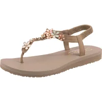 Skechers Damen Meditation-Glass Daisy Flipflop, Taupe Multi, 41 EU - 41 EU