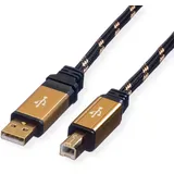 Roline Gold USB 2.0 Kabel, Typ A-B, 1,8 m