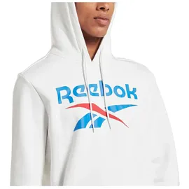 Reebok Identity Fleece Stacked Logo Pullover Sweatshirt - White - L