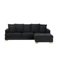 SOHO Ecksofa  Franka , schwarz , Maße (cm): B: 268 H: 87 T: 161