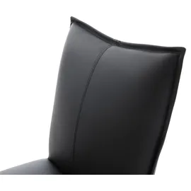 DeLife Drehstuhl Lelio-Flex Echt-Leder Schwarz Kreuzgestell breit Schwarz 360° drehbar Wippfunktion Taschenfederkern