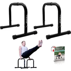 Fitness Parallettes aus Stahl, extra breiter Griff & rutschfest EINHEITSGRÖSSE