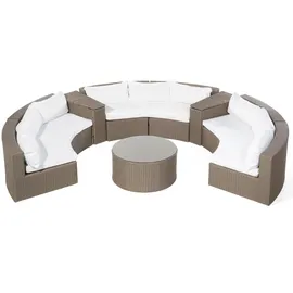 Beliani Severo Loungeset 9-Sitzer braun/weiß