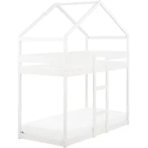 Beliani Hochbett Labatut 90 x 200 cm Kiefer massiv weiß