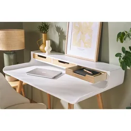 miliboo Schreibtisch OPUS Weißes Holz / Beige