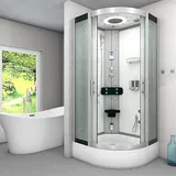 SeniorBad Dampfdusche Dusche Duschkabine D58-50M2 Duschtempel Sauna 90x90 cm - Schwarz