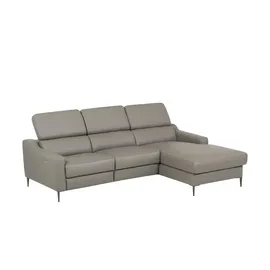 Uno Eckcouch Leder 2-Sitzer Beige