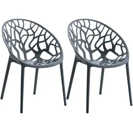 CLP Gartenstuhl Hope Sessel 59 x 59 x 80 cm anthrazit 2 St.