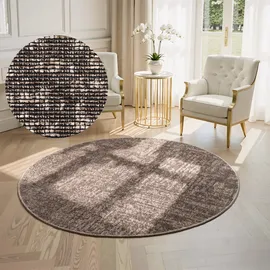 ELLE DECORATION Prisma Kurzflorteppich Ø 200 cm Beige/Braun