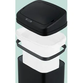 Relaxdays Sensor-Mülleimer, Abfalleimer Schwarz