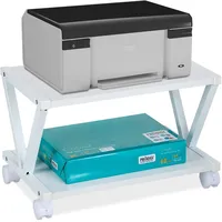 Relaxdays Druckerständer, 2 Ebenen, Rollwagen für Drucker, H x