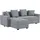 Ecksofa 217 cm Polyester 3-Sitzer Grau